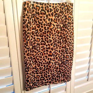 Thalia Sodi | Animal Print | Skirt | Front or Back Zip | Low Back slit | Size: L